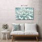 Abstract Floral Canvas Wall Art 36x24In Seafoam Green