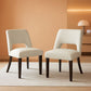 Beige Faux Leather Dining Chairs Ergonomic Design Set