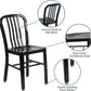 Commercial Grade Black Metal Indoor Outdoor Dining Chair