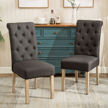 Charcoal Tufted Parsons Dining Chair Modern Style Elegant