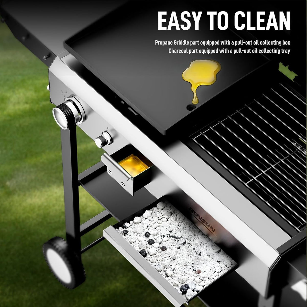 Propane Charcoal Grill Multifunctional Lid Outdoor Backyard