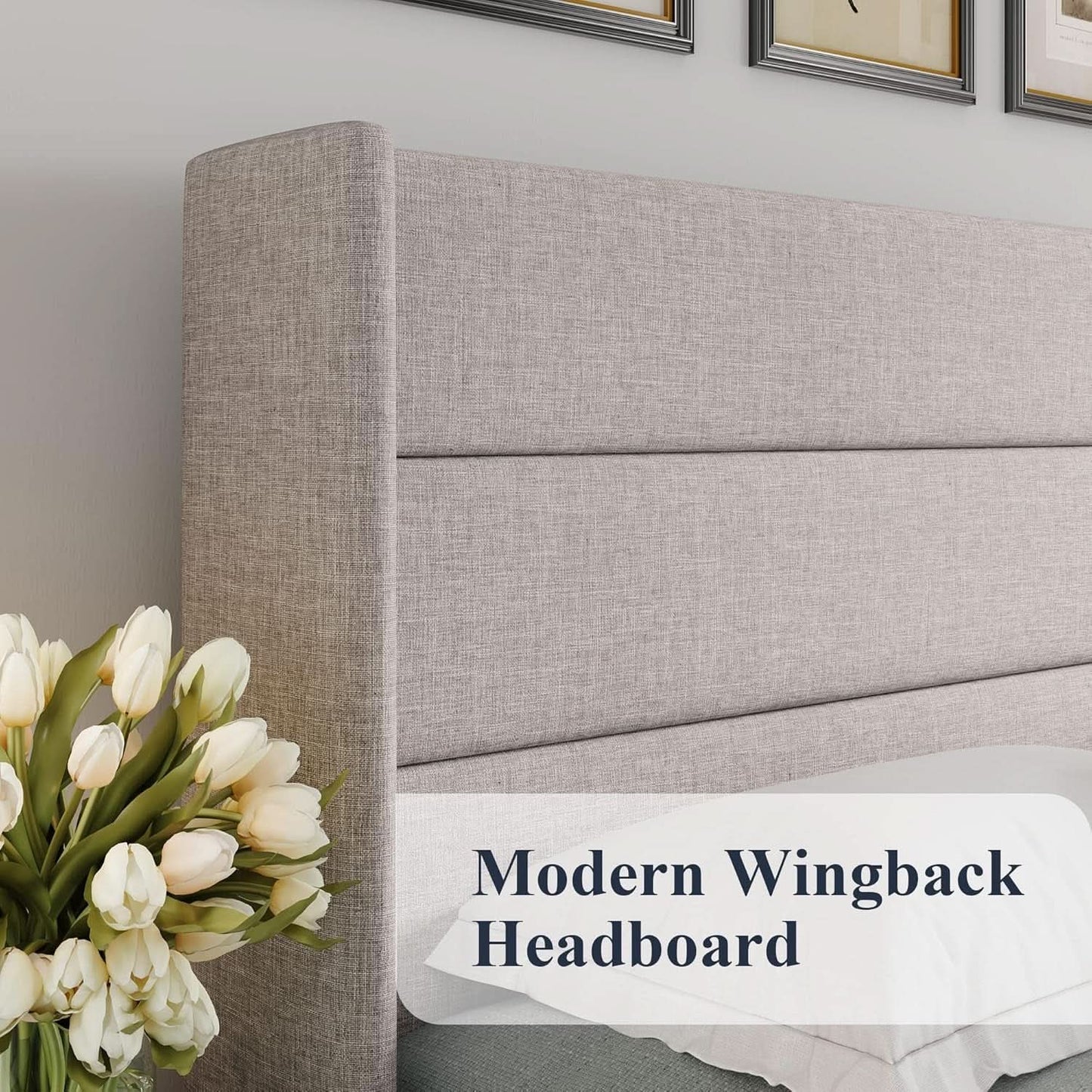 Queen Size Lift Up Storage Bed With Hydraulic Headboard