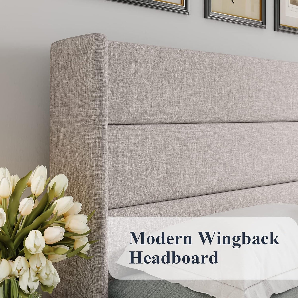 Full Size Hydraulic Lift Storage Wingback Platform Bed