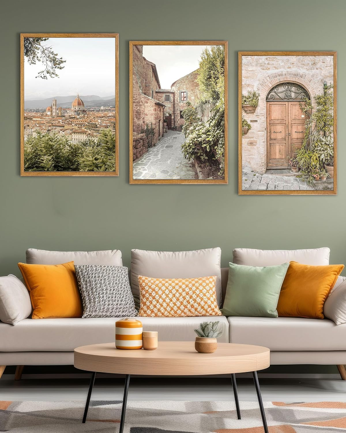 Framed Wall Art 16x24 Florence Tuscan Cityscape Set