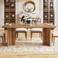 63 Inch Walnut Farmhouse Dining Table Seats Four To Six