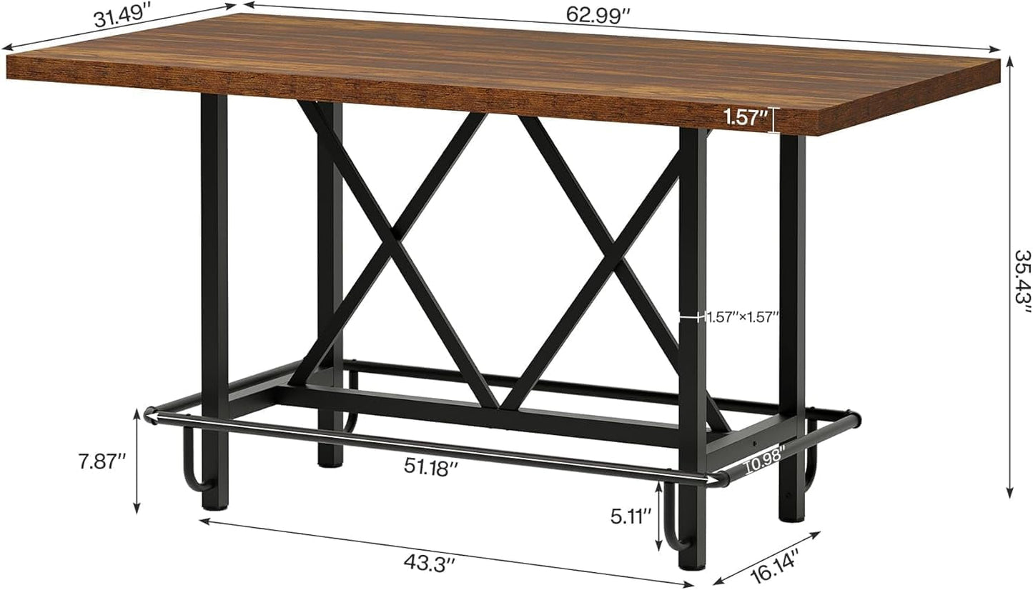 Six Person Industrial Grade Rustic Brown Dining Table