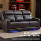 Brown Power Recliner Sofa Featuring Adjustable Headrest