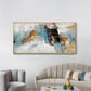 Framed Abstract Oil Painting 60x30 Inch Textured Blue