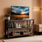 Rustic 47 Inch 3 Tier Sofa Console Table With Open Shelves