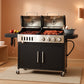 Propane Charcoal Grill Combination With Side Burner