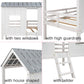 Twin Size White Loft Bed With Windows