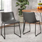 Faux Leather Dining Chairs 18 Inch Set of 2 Mid Century