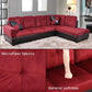 2 Piece Sectional Sofa Set L Shape Microfiber With Chaise Red Right Hand Facing Living Room-3