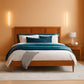 Charlotte King Solid Hardwood Platform Bed Hazelnut
