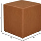 Eighteen Inch Caramel Brown Square Ottoman Footstool