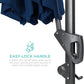 Ten Ft Solar LED Cantilevered Patio Umbrella Navy Blue
