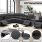 Midnight Grey Corduroy Manual Recliner Sectional Sofa
