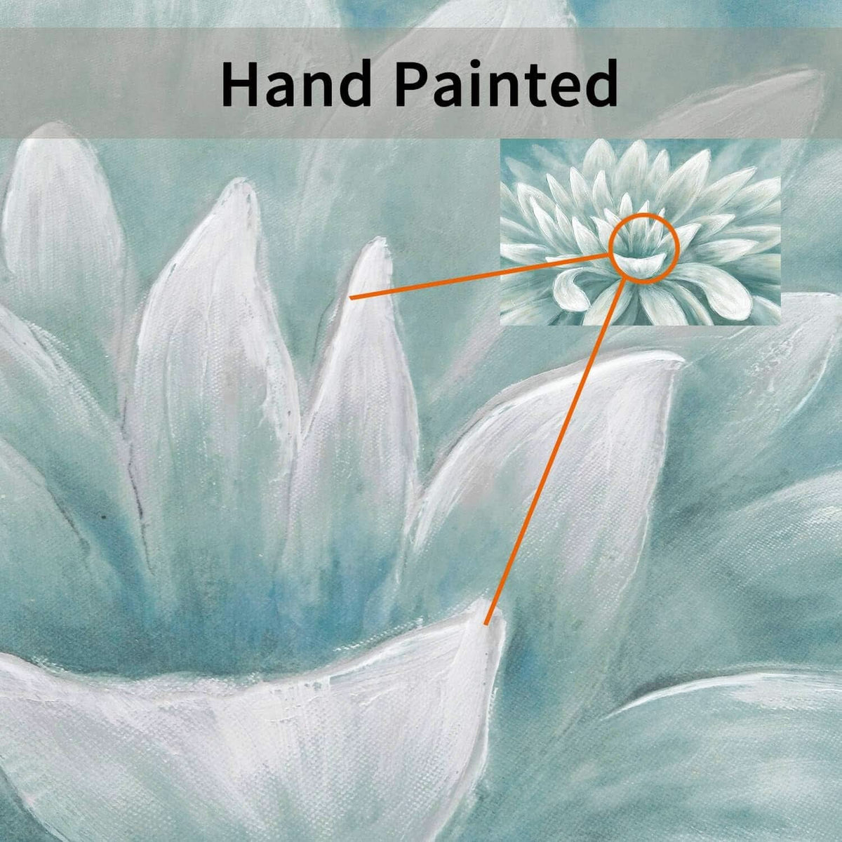 Abstract Floral Canvas Wall Art 36x24In Seafoam Green