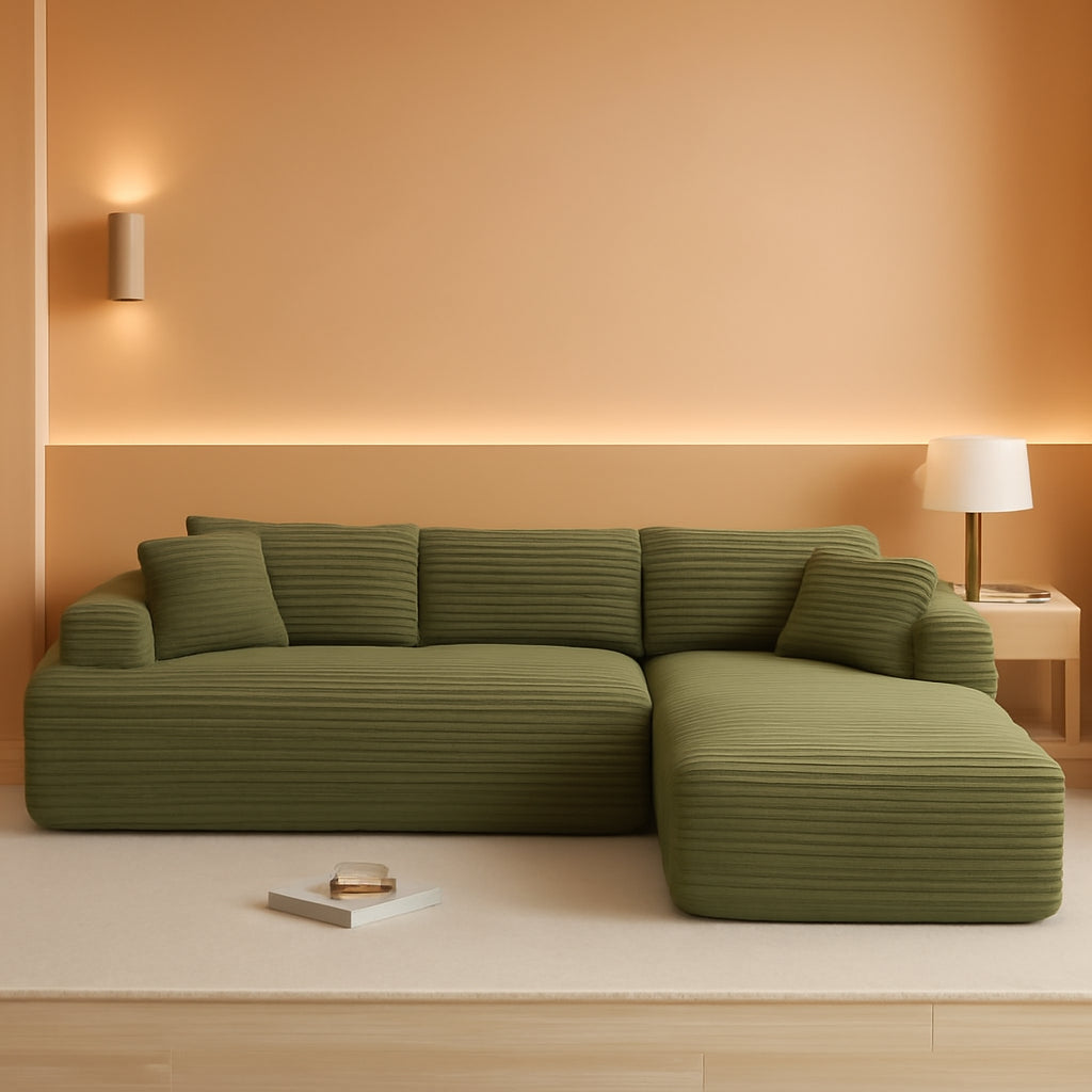 95 Inch Boneless Cloudlike Sectional Sofa MemoryFoam