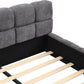 King Size Gray Chenille Upholstered Platform Bedstead