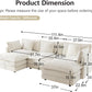 Beige Chenille 111.5 Inches Modular Sectional Sofa