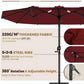 Fifteen Foot Burgundy Patio Umbrella With Base Included