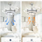 42 Inches Fandelier Retractable Ceiling Fan Silver