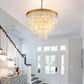 Gold Crystal Chandelier 22.9in Ceiling Pendant Light-2