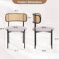Gray Rattan Back Mid Century Dining Chairs Set Of 2
