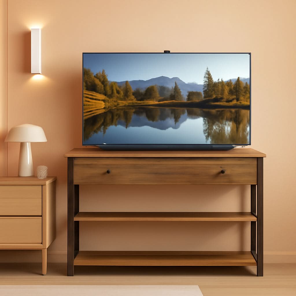 Rustic Brown TV Stand Entertainment Center 45 Inch Drawer