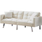 Adjustable Loveseat Sofa Bed With Split Back And Metal Legs