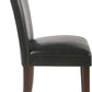Parsons Dining Chair Black Faux Leather Modern Style