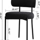 Black Boucle Upholstered Dining Chairs CurvedBack Set