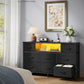 Industrial Ebony Dresser With Integrated USB Outlets