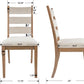 Farmhouse Ladder Back Dining Chairs Beige Upholstered