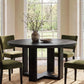 Round Dining Table 47.24 Black Luxurious Solid Wood