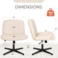 Beige Height Adjustable Swivel Office Desk Chair For Home Office
