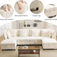 White OneThirtyThreeInch Modular Sectional Sofa Hidden Storage-2