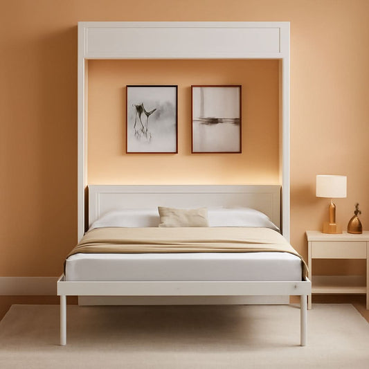 Premium SolidWood FullSize Murphy Bed Cabinet Drawers-0