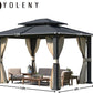 10x12ft Exterior Gazebo With Galvanized Steel Roof