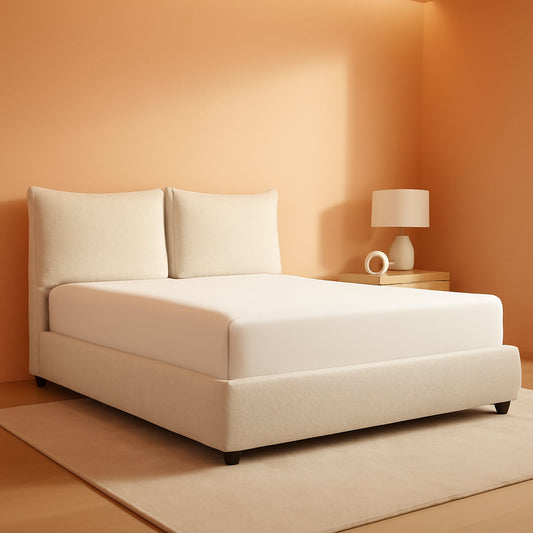 Linna Chenille Upholstered Eastern King Bed Beige Finish