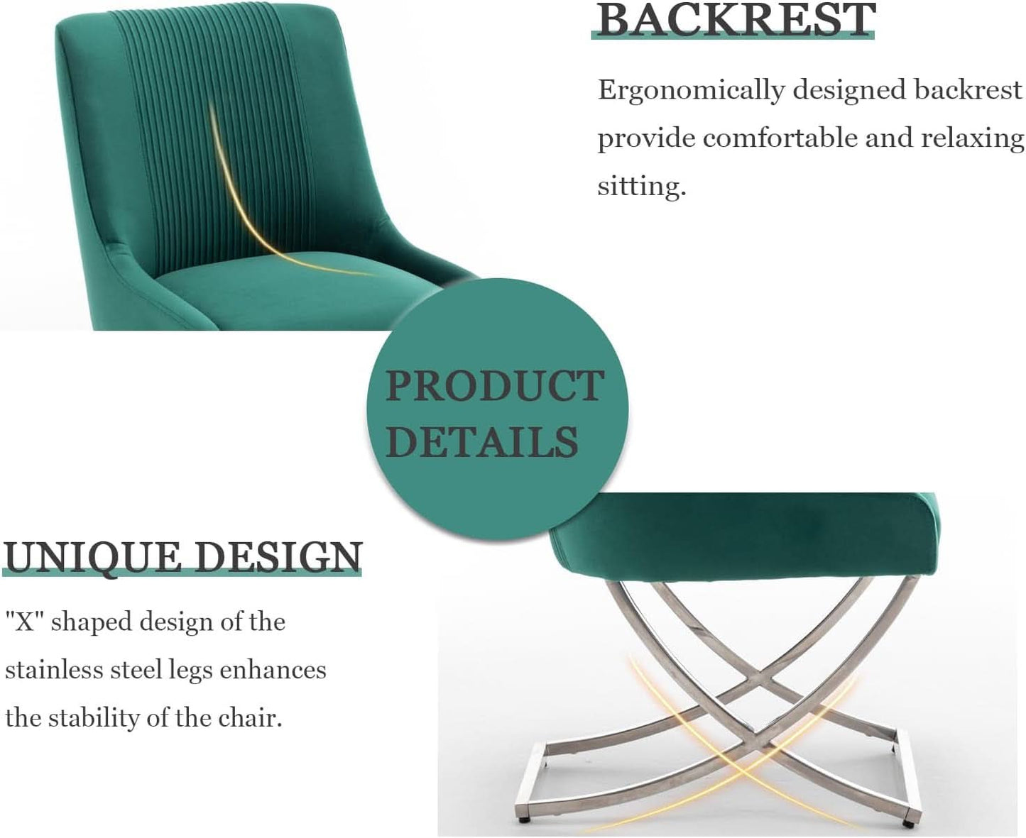 Midnight Emerald Green Tufted Dining Chairs Collection