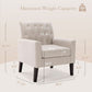 Linen Accent Chair With Button Tufting For Living Room-2