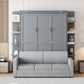 Murphy Bed Queen Size Grey Upholstery Sofa-2