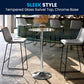 23.5 Inch Circular Glass Adjustable Cocktail Table
