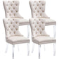 Velvet Tufted Dining Chairs Set of 4 with Acrylic Legs