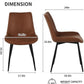 Brown Polyurethane Leather Dining Chairs Quadruple Set
