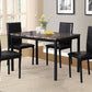 Black Metal Dining Table With Laminated Faux Marble Top