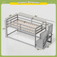 Charcoal Gray Space Saving Twin Over Bunk Bed Staircase
