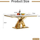 Faux Marble Dining Table 70 Inch With X Pedestal Base